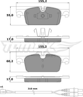 TOMEX brakes TX 17-31 - Bremsbelagsatz, Scheibenbremse alexcarstop-ersatzteile.com