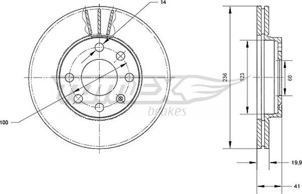 TOMEX brakes TX 70-08 - Bremsscheibe alexcarstop-ersatzteile.com