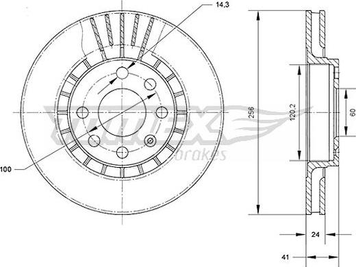 TOMEX brakes TX 70-15 - Bremsscheibe alexcarstop-ersatzteile.com