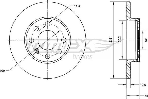 TOMEX brakes TX 70-28 - Bremsscheibe alexcarstop-ersatzteile.com