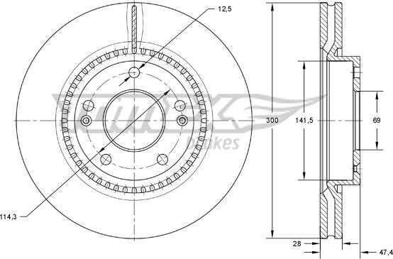 TOMEX brakes TX 73-31 - Bremsscheibe alexcarstop-ersatzteile.com