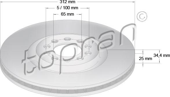 Topran 109 524 - Bremsscheibe alexcarstop-ersatzteile.com