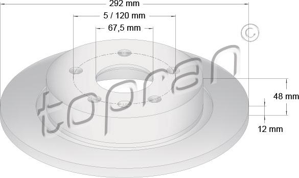 Topran 207 653 - Bremsscheibe alexcarstop-ersatzteile.com