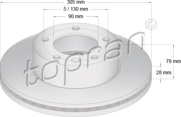 Topran 207 070 - Bremsscheibe alexcarstop-ersatzteile.com