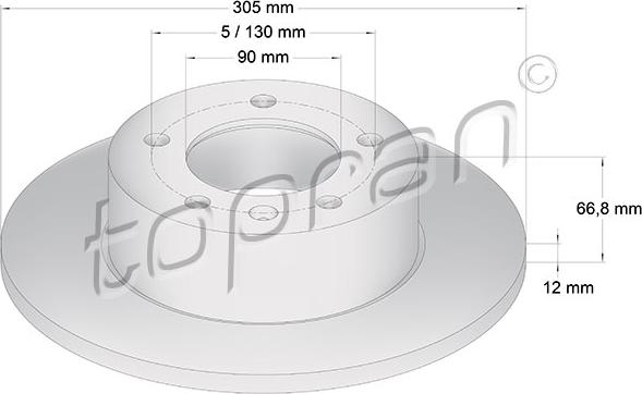 Topran 207 071 - Bremsscheibe alexcarstop-ersatzteile.com