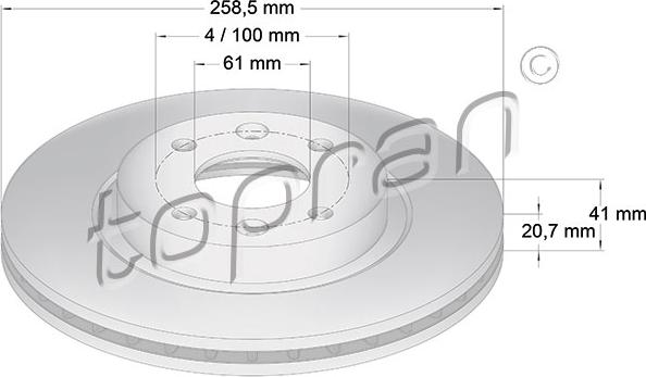 Topran 700 180 - Bremsscheibe alexcarstop-ersatzteile.com