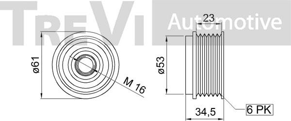 Trevi Automotive AP1206 - Riemenscheibe, Generator alexcarstop-ersatzteile.com