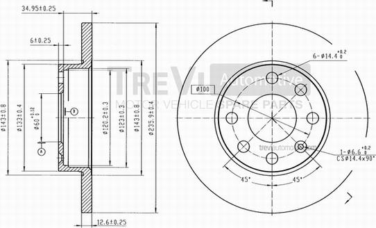 Trevi Automotive BD1011 - Bremsscheibe alexcarstop-ersatzteile.com