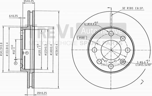 Trevi Automotive BD1089 - Bremsscheibe alexcarstop-ersatzteile.com