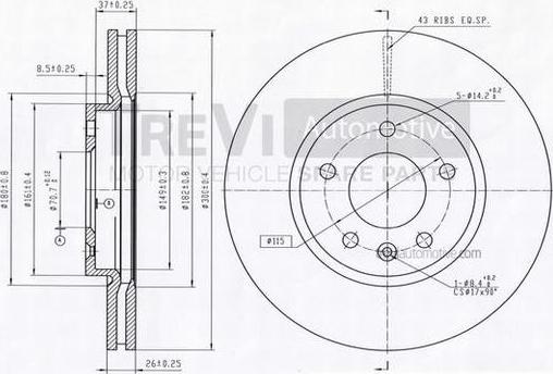 Trevi Automotive BD1255 - Bremsscheibe alexcarstop-ersatzteile.com