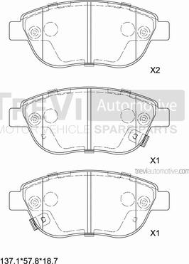 Trevi Automotive PF1493 - Bremsbelagsatz, Scheibenbremse alexcarstop-ersatzteile.com