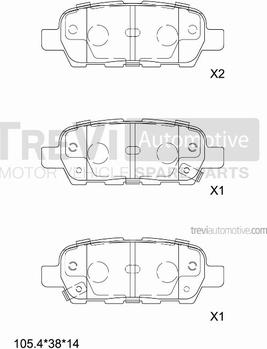 Trevi Automotive PF1454 - Bremsbelagsatz, Scheibenbremse alexcarstop-ersatzteile.com