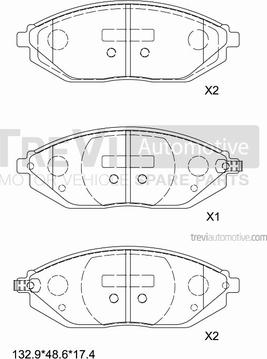 Trevi Automotive PF1507 - Bremsbelagsatz, Scheibenbremse alexcarstop-ersatzteile.com