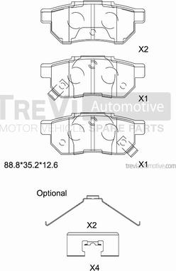 Trevi Automotive PF1519 - Bremsbelagsatz, Scheibenbremse alexcarstop-ersatzteile.com