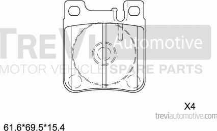 Trevi Automotive PF1583 - Bremsbelagsatz, Scheibenbremse alexcarstop-ersatzteile.com