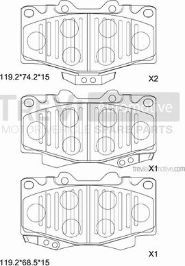 Trevi Automotive PF1582 - Bremsbelagsatz, Scheibenbremse alexcarstop-ersatzteile.com