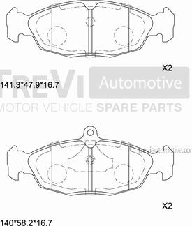 Trevi Automotive PF1571 - Bremsbelagsatz, Scheibenbremse alexcarstop-ersatzteile.com