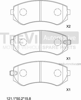 Trevi Automotive PF1044 - Bremsbelagsatz, Scheibenbremse alexcarstop-ersatzteile.com