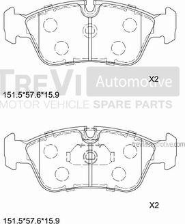 Trevi Automotive PF1055 - Bremsbelagsatz, Scheibenbremse alexcarstop-ersatzteile.com