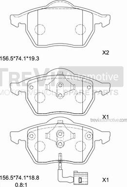 Trevi Automotive PF1014 - Bremsbelagsatz, Scheibenbremse alexcarstop-ersatzteile.com