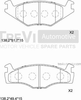 Trevi Automotive PF1018 - Bremsbelagsatz, Scheibenbremse alexcarstop-ersatzteile.com