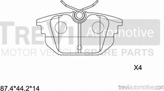 Trevi Automotive PF1034 - Bremsbelagsatz, Scheibenbremse alexcarstop-ersatzteile.com