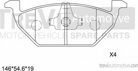 Trevi Automotive PF1026 - Bremsbelagsatz, Scheibenbremse alexcarstop-ersatzteile.com