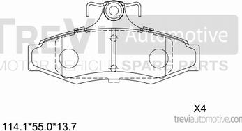 Trevi Automotive PF1070 - Bremsbelagsatz, Scheibenbremse alexcarstop-ersatzteile.com