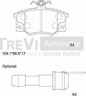 Trevi Automotive PF1355 - Bremsbelagsatz, Scheibenbremse alexcarstop-ersatzteile.com