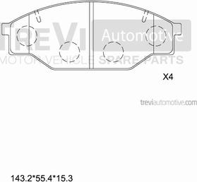 Trevi Automotive PF1351 - Bremsbelagsatz, Scheibenbremse alexcarstop-ersatzteile.com