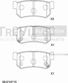 Trevi Automotive PF1318 - Bremsbelagsatz, Scheibenbremse alexcarstop-ersatzteile.com