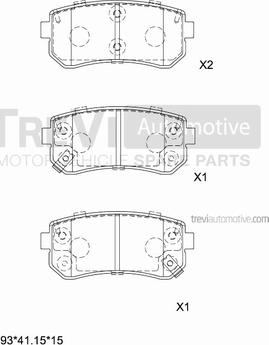 Trevi Automotive PF1329 - Bremsbelagsatz, Scheibenbremse alexcarstop-ersatzteile.com