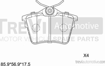 Trevi Automotive PF1241 - Bremsbelagsatz, Scheibenbremse alexcarstop-ersatzteile.com