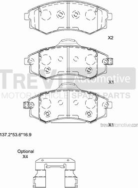 Trevi Automotive PF1247 - Bremsbelagsatz, Scheibenbremse alexcarstop-ersatzteile.com