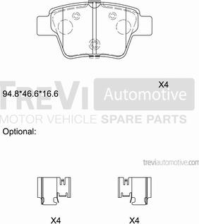 Trevi Automotive PF1259 - Bremsbelagsatz, Scheibenbremse alexcarstop-ersatzteile.com