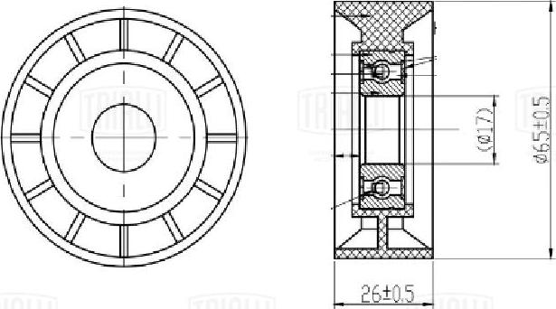 Trialli CM 0955 - Umlenk / Führungsrolle, Keilrippenriemen alexcarstop-ersatzteile.com