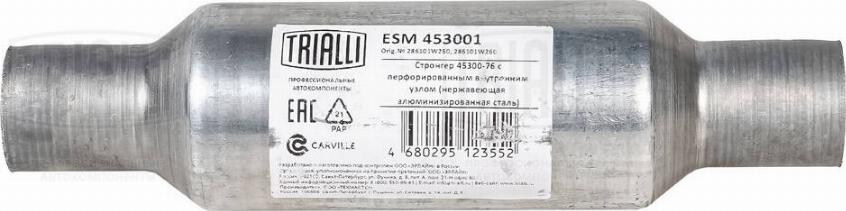 Trialli ESM 453001 - Mittelschalldämpfer, Universal alexcarstop-ersatzteile.com