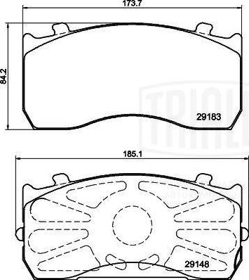 Trialli PFT 29115 - Bremsbelagsatz, Scheibenbremse alexcarstop-ersatzteile.com