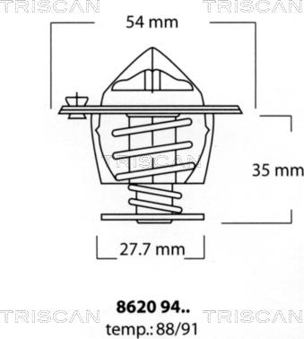 Triscan 8620 9491 - Thermostat, Kühlmittel alexcarstop-ersatzteile.com