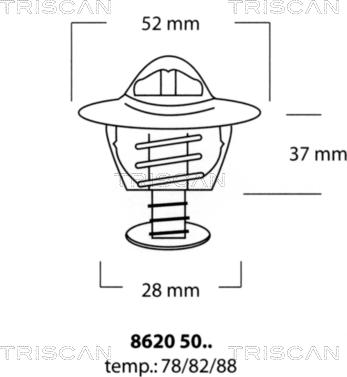 Triscan 8620 5078 - Thermostat, Kühlmittel alexcarstop-ersatzteile.com