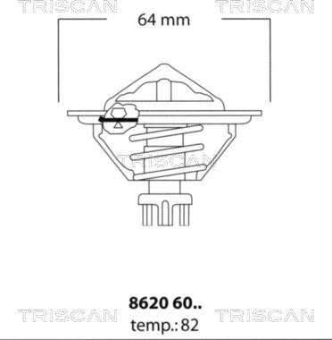 Triscan 8620 6082 - Thermostat, Kühlmittel alexcarstop-ersatzteile.com