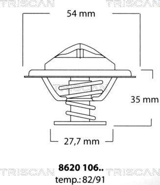 Triscan 8620 10691 - Thermostat, Kühlmittel alexcarstop-ersatzteile.com