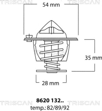 Triscan 8620 13292 - Thermostat, Kühlmittel alexcarstop-ersatzteile.com