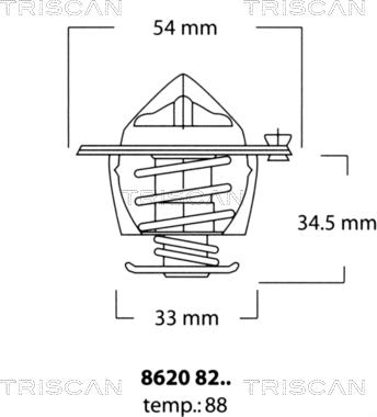 Triscan 8620 8288 - Thermostat, Kühlmittel alexcarstop-ersatzteile.com