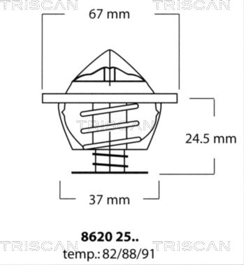 Triscan 8620 2591 - Thermostat, Kühlmittel alexcarstop-ersatzteile.com