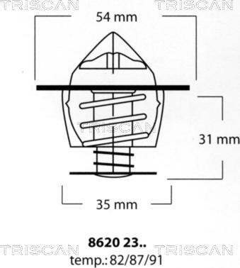 Triscan 8620 2387 - Thermostat, Kühlmittel alexcarstop-ersatzteile.com