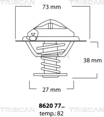 Triscan 8620 7782 - Thermostat, Kühlmittel alexcarstop-ersatzteile.com