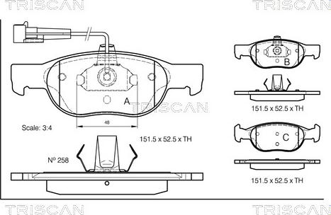 Triscan 8110 15006 - Bremsbelagsatz, Scheibenbremse alexcarstop-ersatzteile.com