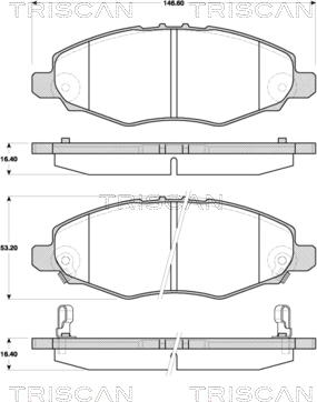 Triscan 8110 13067 - Bremsbelagsatz, Scheibenbremse alexcarstop-ersatzteile.com