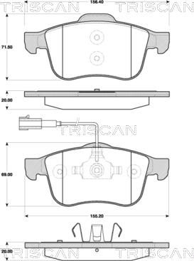 Triscan 8110 12017 - Bremsbelagsatz, Scheibenbremse alexcarstop-ersatzteile.com